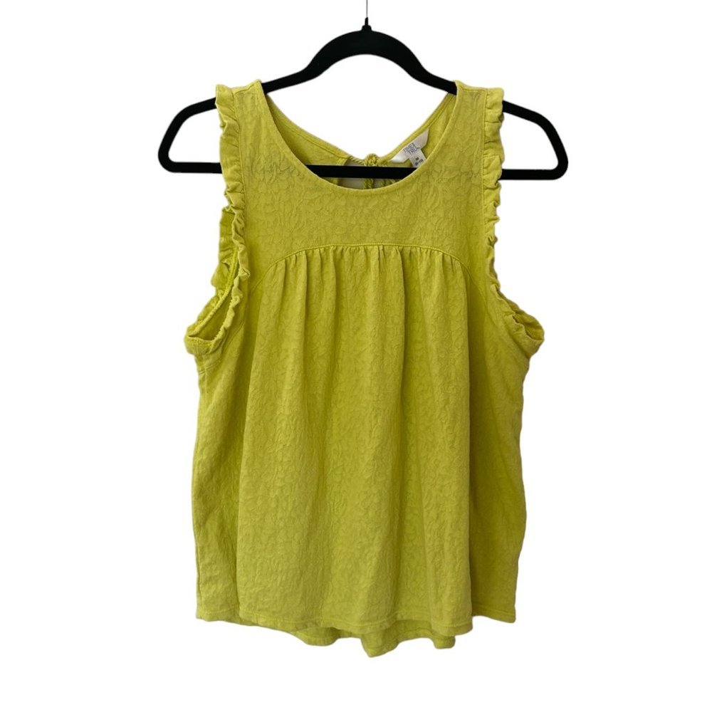 Time and Tru sleeveless top size 8-10 lime green baby doll.   246